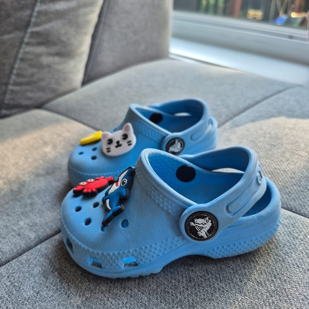 CROCS Kids Blue Sandals with Cute Charms